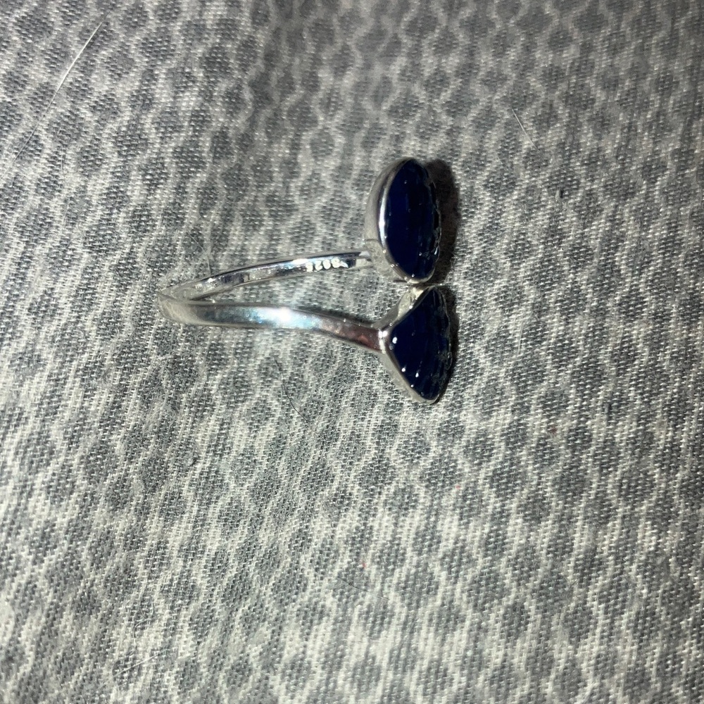 Elegant Sterling Silver and Blue Women's Ring